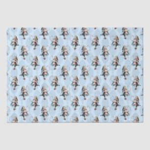 Dusty Blue & Pink Alice In Wonderland Baby Shower Tissue Paper
