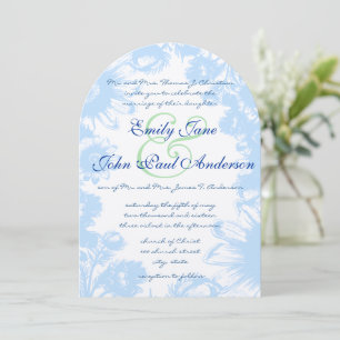 Dusty Blue & Pistachio Green Wedding Invitation