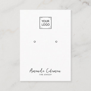 DUSTY BLUE PLAIN SIGNATURE EARRING JEWELRY LOGO BUSINESS CARD