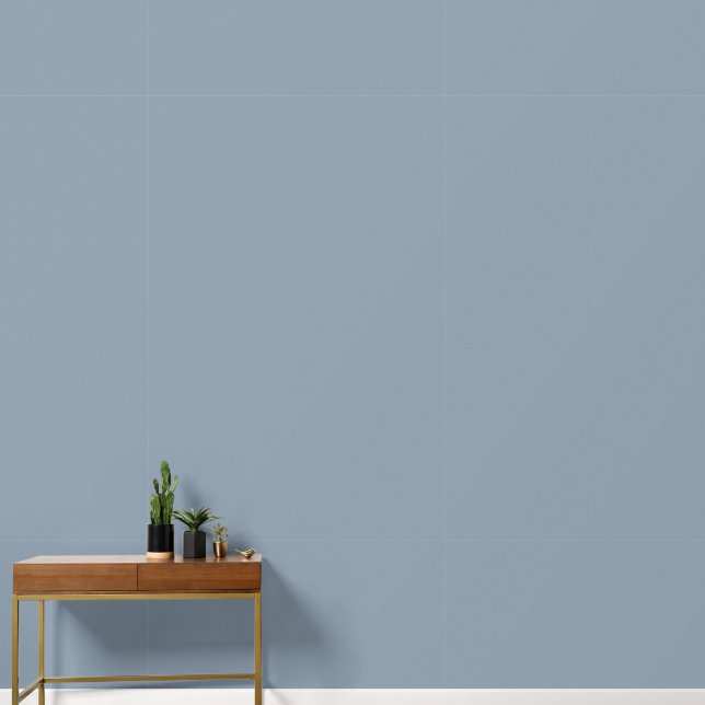 Dusty Blue Plain Solid Custom Colour Background Wallpaper (Hallway)