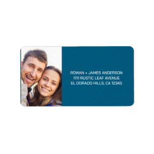 Dusty Blue Pressed Flowers Boho Wedding Label