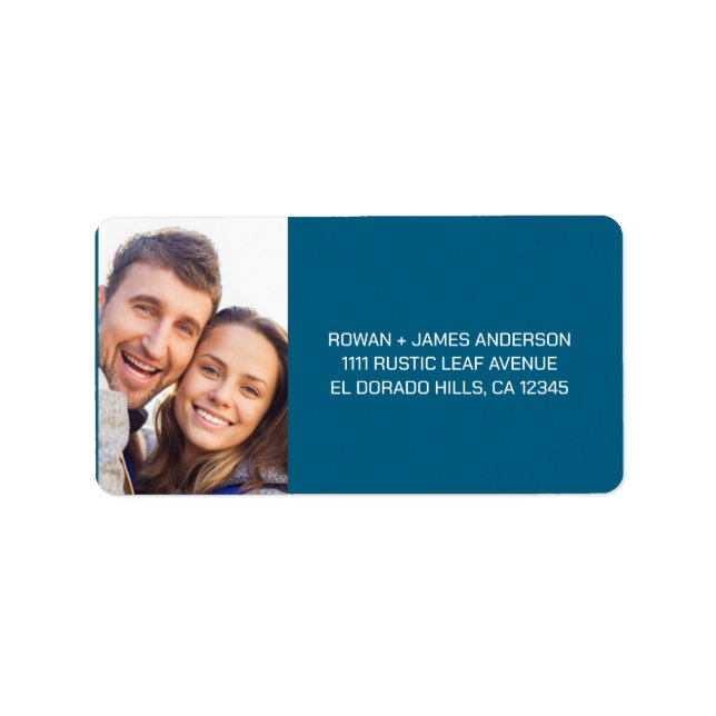 Dusty Blue Pressed Flowers Boho Wedding Label (Front)