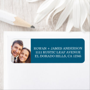 Dusty Blue Pressed Flowers Boho Wedding Label Return Address Label