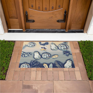 dusty blue pumpkin autumn doormat