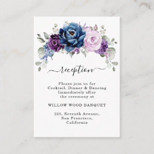 Dusty Blue Purple Lilac Blooms Wedding  Reception Enclosure Card