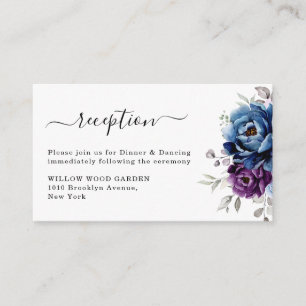 Dusty Blue Purple Lilac Blooms Wedding Reception Enclosure Card