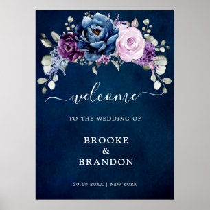 Dusty Blue Purple Lilac Blooms Wedding Welcome Pos Poster