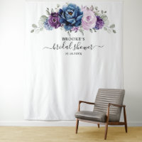 Dusty Blue Purple Navy Lilac Blooms Bridal Shower