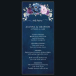 Dusty Blue Purple Navy Lilac Blooms Wedding Menu<br><div class="desc">Elegant dusty blue Purple lilac lavender floral theme wedding menu featuring elegant bouquet of dusty blue,  Navy,  purple,  lilac colour rose flowers buds and sage green eucalyptus leaves. Please contact me for any help in customisation or if you need any other product with this design.</div>
