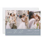 Dusty Blue QR Code Modern Save the Date 4 Photo