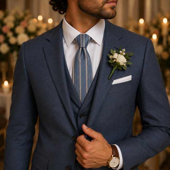 Dusty Blue Regency Stripe Tie (Creator Uploaded)