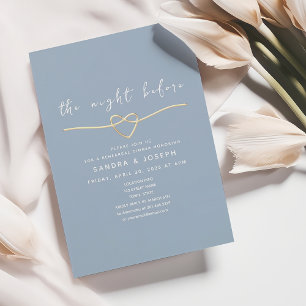 Dusty Blue Rehearsal Dinner Invitation