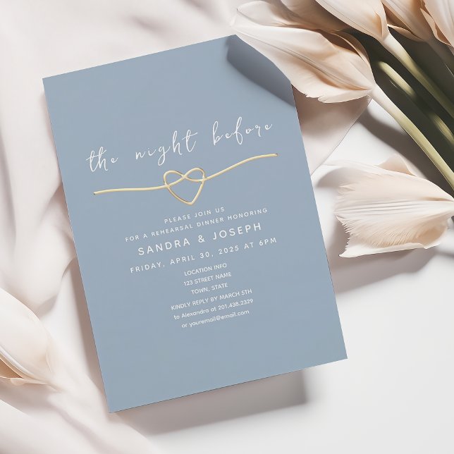 Dusty Blue Rehearsal Dinner Invitation (Creator Uploaded)