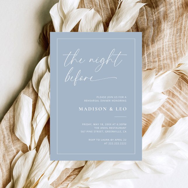 Dusty Blue Rehearsal Dinner Invitation (Creator Uploaded)