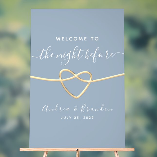 Dusty Blue Rehearsal Dinner Welcome Acrylic Sign (Neutral)