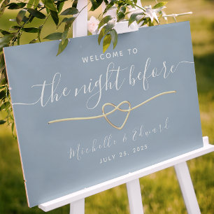 Dusty Blue Rehearsal Dinner Welcome Sign