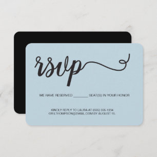 Dusty Blue Reserved Seat RSVP without mailing  Enclosure Card