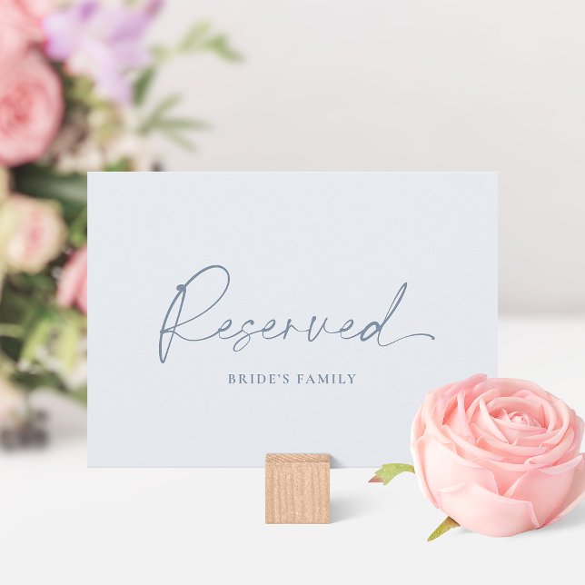 Dusty Blue Reserved Wedding Table Card (Creator Uploaded)