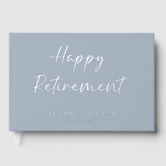 Dusty Blue Retirement Leaving Party  Guest Book
