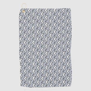Dusty Blue Retro Lightning Bolt Golf Towel