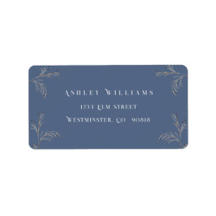 Dusty Blue Return Address Label