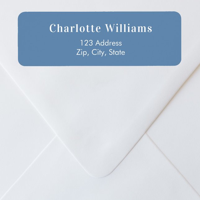 Dusty blue return address label (Creator Uploaded)