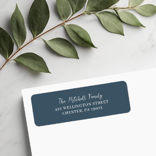 Dusty Blue Return Address Label