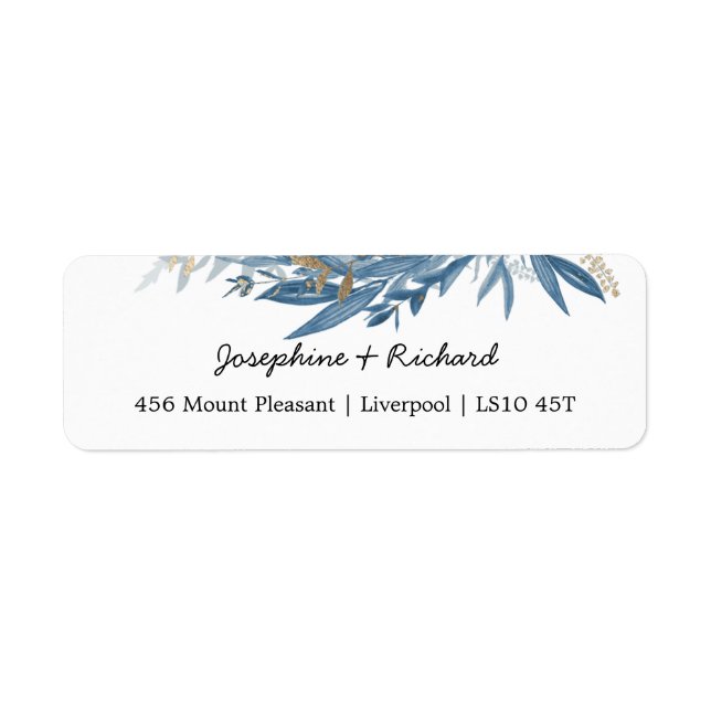 Dusty Blue Return Address Label (Front)