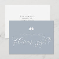 Dusty Blue Ribbon Bow Will You Be My Flower Girl