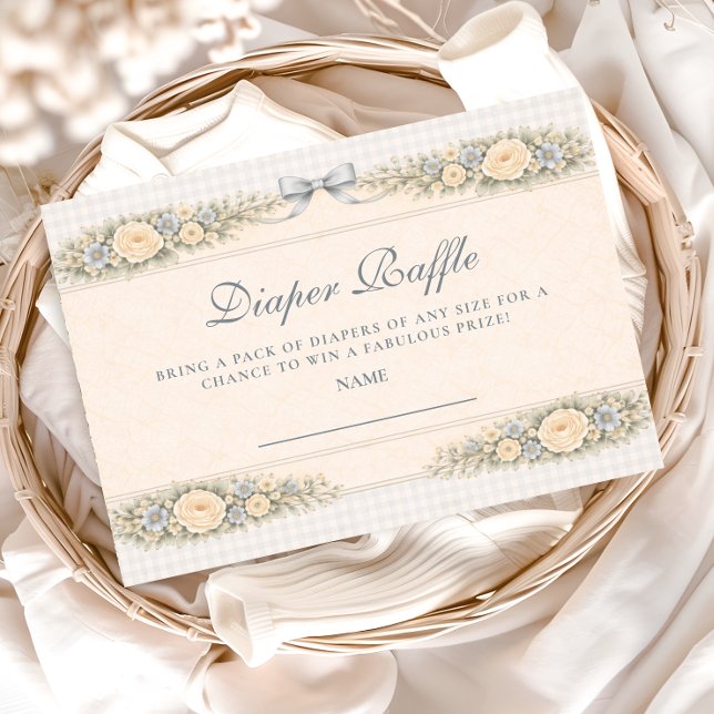Dusty Blue Rose Arch Diapper Raffle Enclosure Card (Creator Uploaded)
