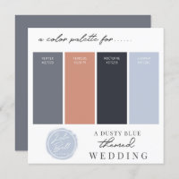 Dusty Blue Rose Gold & Navy Colour Palette Card