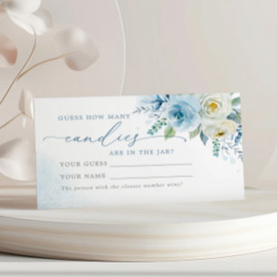 Dusty Blue Rose How Many Candies Shower Game card