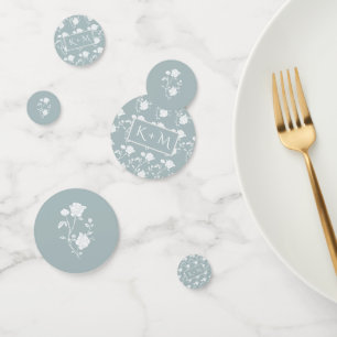 Dusty Blue Rose Wedding Confetti