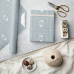 Dusty Blue Rose Wedding Wrapping Paper<br><div class="desc">Wrap gifts for the bride and groom with a roll of Dusty Blue Rose Wedding Wrapping Paper.  Wrapping paper design features centred white roses framed by a simple box. Additional wedding stationery and gifts available with this design as well.</div>