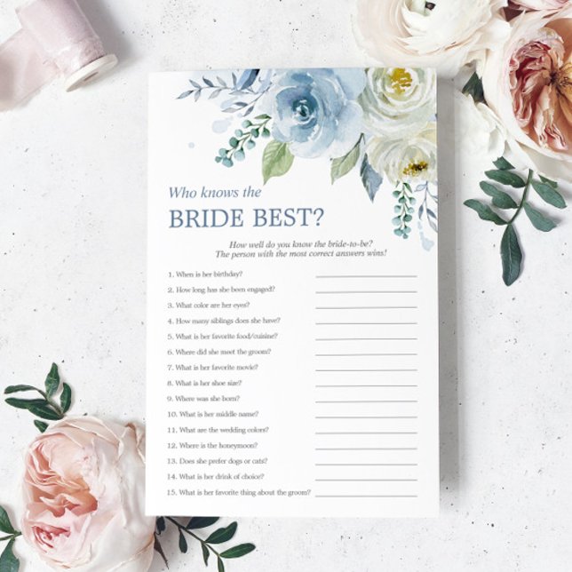 Dusty Blue Rose Who Knows The Bride Best Game (Creator Uploaded)