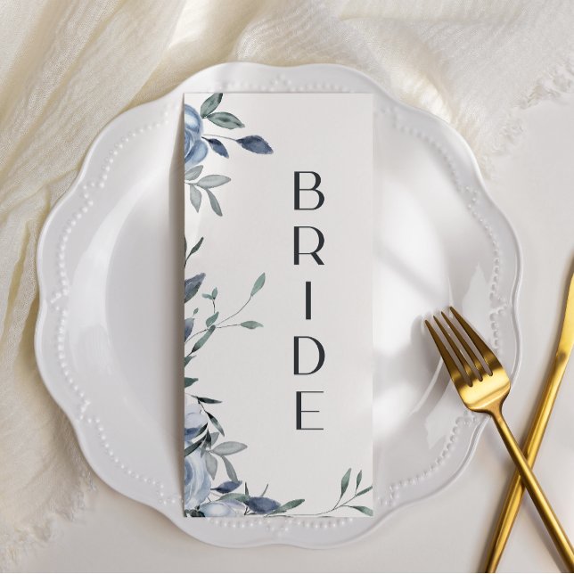 Dusty Blue Roses Flowers Reserved Seating Menu (Creator Uploaded)