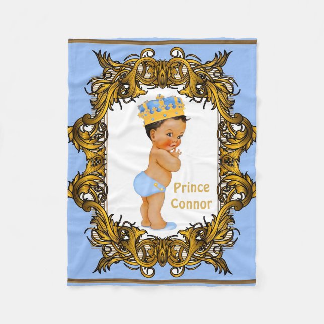 Dusty Blue Royal Prince Custom  Fleece Blanket (Front)