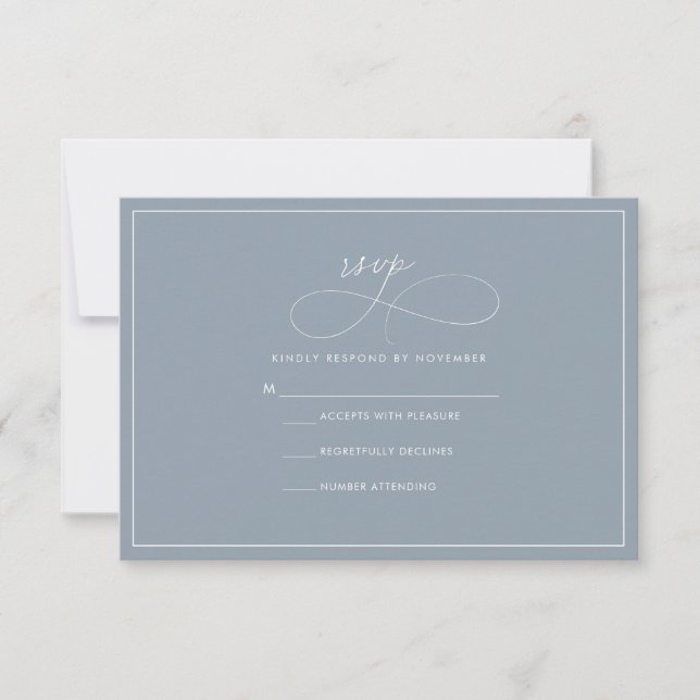Dusty Blue RSVP CArd (Front)