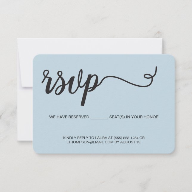 Dusty Blue RSVP without mailing Reserved Seat (Front)