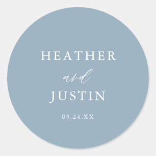 Dusty Blue Rustic Elegant Wedding Envelope Seals