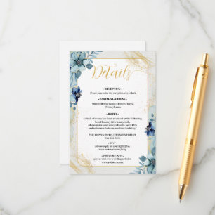 Dusty Blue Rustic Floral Enclosure Card – Elegant