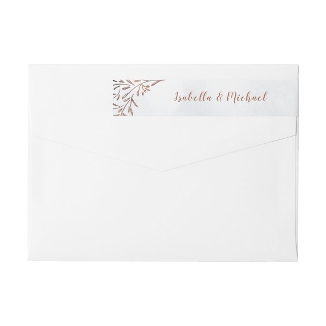 Dusty blue rustic floral wedding wrap around label (Back)