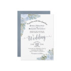 Dusty Blue Rustic White Watercolor Floral Wedding