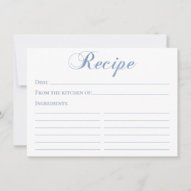 Dusty Blue Script Recipe Card (Front)