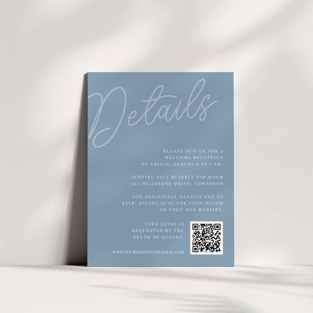 Dusty Blue | Script Watermark All-in-One Details Enclosure Card (Creator Uploaded)