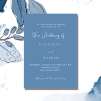 Dusty blue script wedding