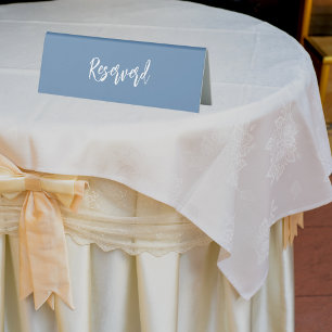 Dusty blue script wedding reserved