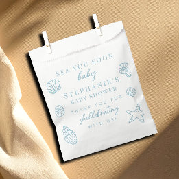 Dusty Blue Sea You Soon Thank You Baby Shower Favour Bag