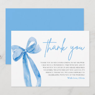 Dusty Blue She's Tying the Knot Thank You Card
