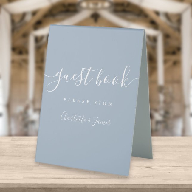 Dusty Blue Signature Script Guest Book (Creator Uploaded)